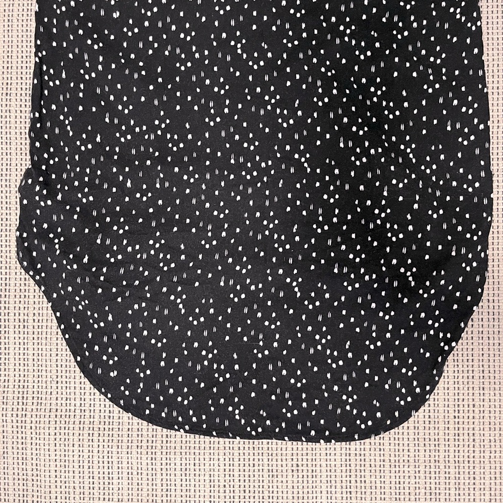 Cloth & Stone Tunic Dress XS Black‎ White Dot 100% Rayon Short Sleeve - Picture 6 of 7